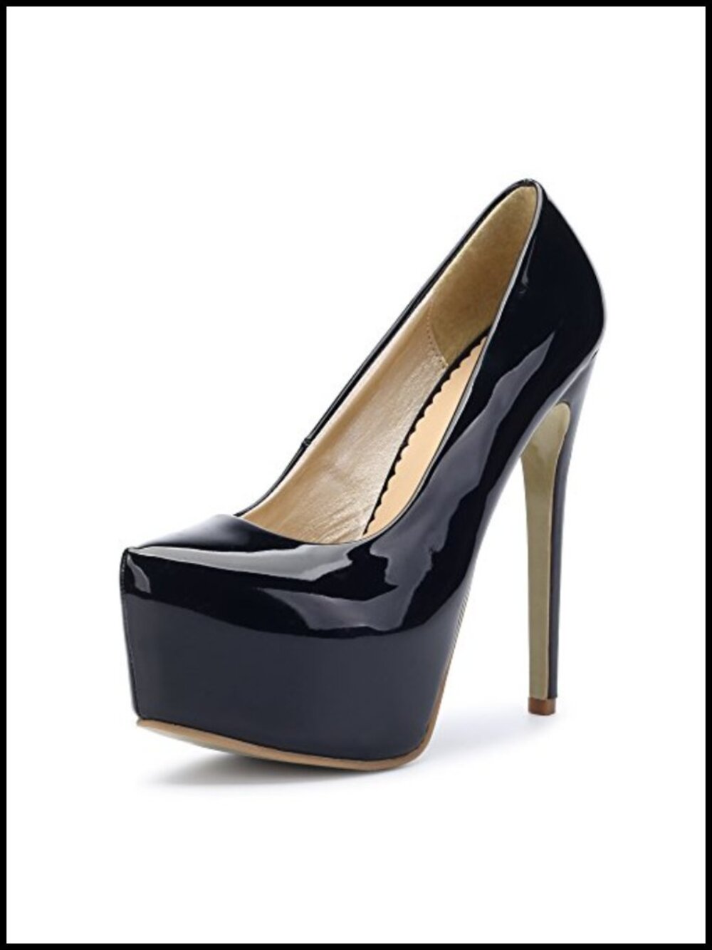 Hidden Platform Stiletto High Heels Slip On Pumps 6.5" Heel